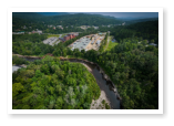 Aerial view of Little Town Campground and surrounding area